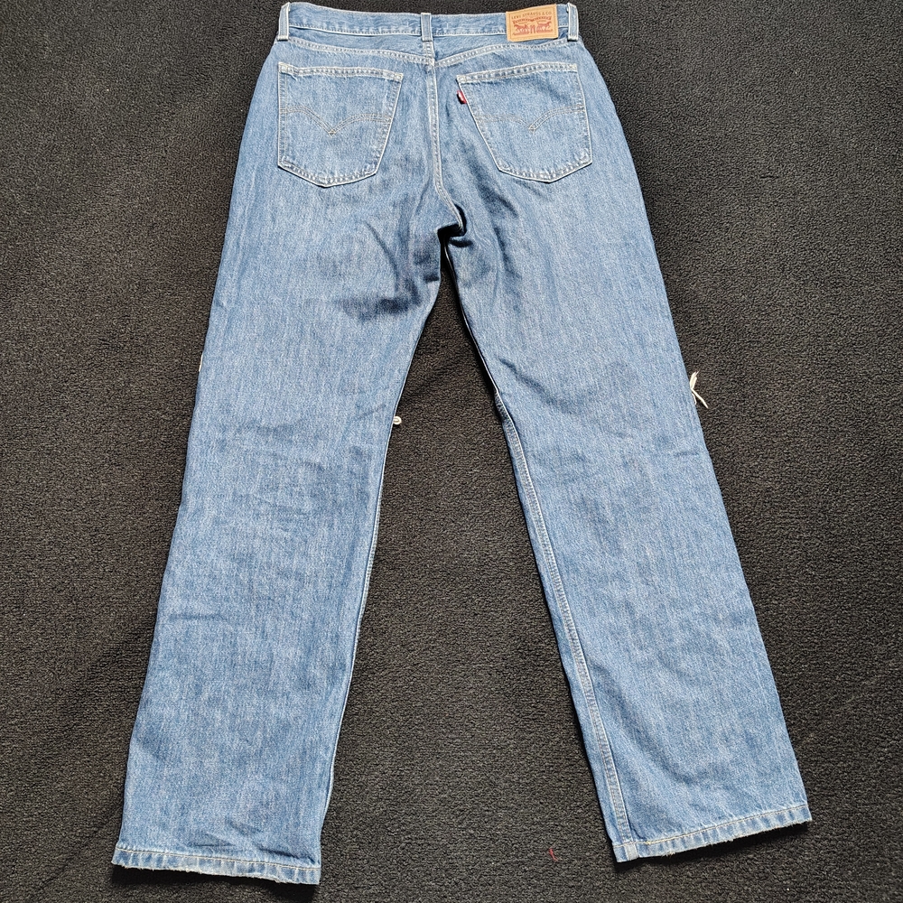 Levis low pro straight Women's SIZE 29 Blue Distressed Denim Jeans - Picture 2 of 9